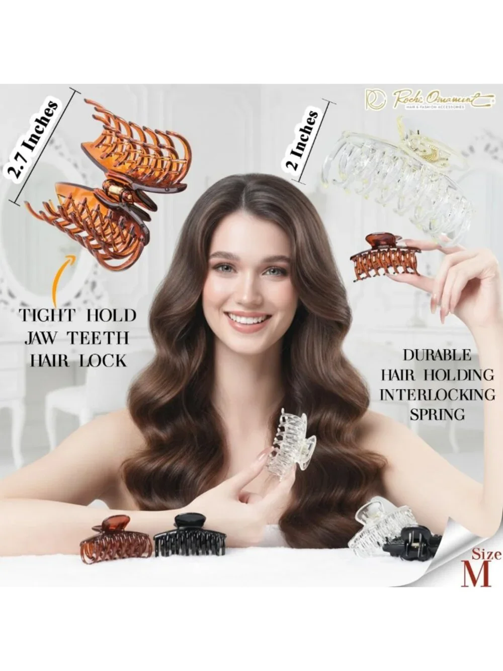 6 Pcs Double Claw Hair Clips for Women | No Slip Grip, Perfect for Fine Hair